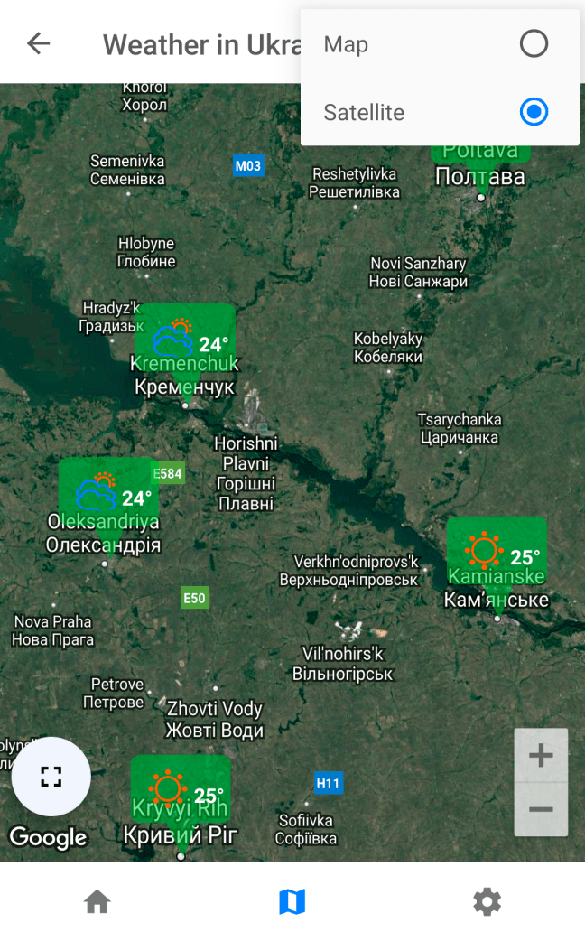 Map Screen(Satellite)